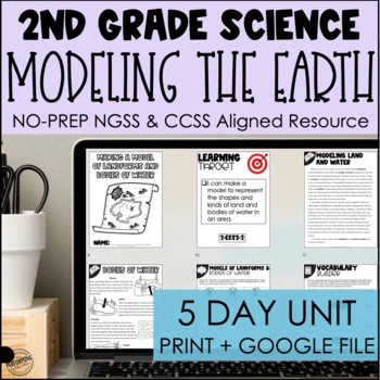 Modeling Landforms on Earth | 2nd Grade Science NGSS | Print + Google 2-ESS2-2