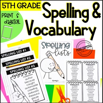 Spelling & Vocabulary Activities | Spelling Lists | Word Work | 5th Grade