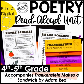 Halloween Read-Aloud Unit | Use With Frankenstein Makes a Sandwich | 4th-5th