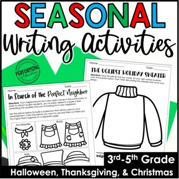 15 Seasonal Writing Activities | December, Thanksgiving, and Halloween Writing