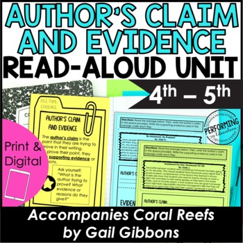 Author’s Claim and Evidence | Use with Book Coral Reefs | 4th-6th Grade Reading