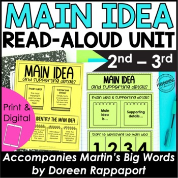Main Idea Read-Aloud Unit | Use With Book Martin’s Big Words | 2nd-3rd Grade