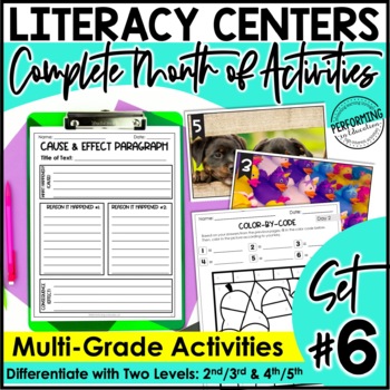 Monthly Literacy Centers | Reading Centers | Writing Centers | 2nd-5th | Set 6