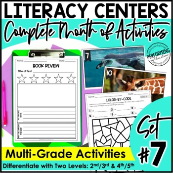 Monthly Literacy Centers | Reading Centers | Writing Centers | 2nd-5th | Set 7