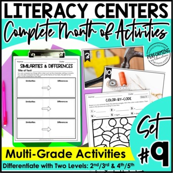 Monthly Literacy Centers | Reading Centers | Writing Centers | 2nd-5th | Set 9