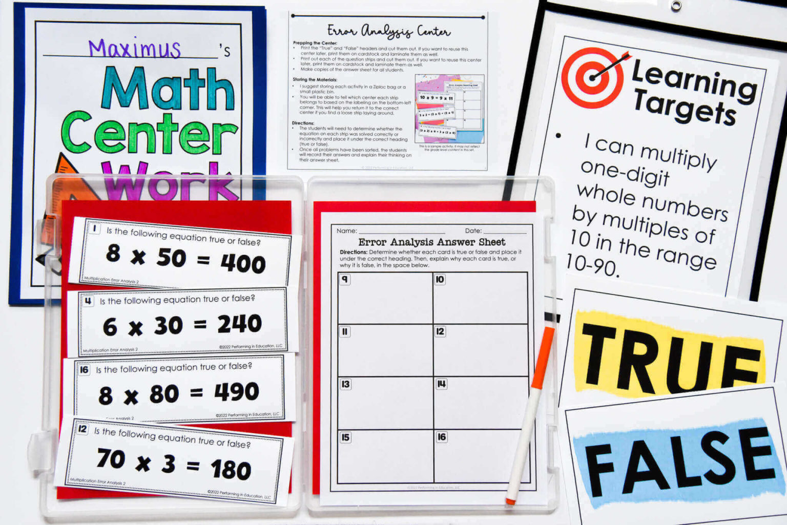 5 Simple Math Centers For Upper Elementary Students | Error Analysis ...